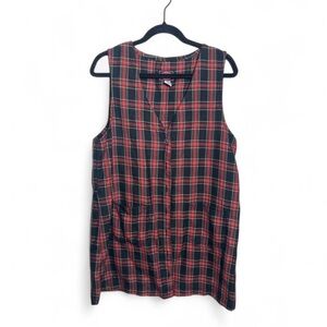 No Excuses Vintage Plaid Red Dress Medium